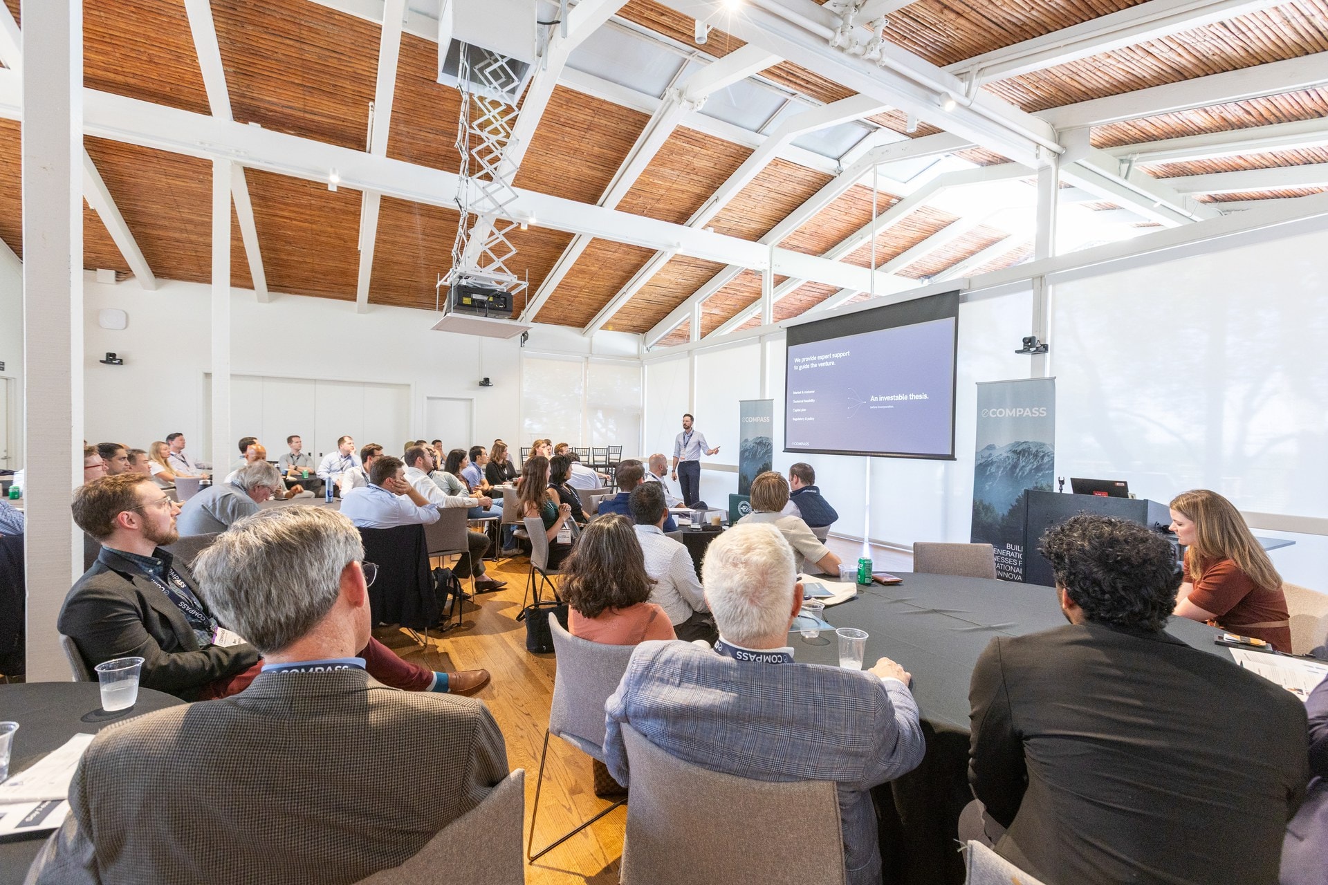 A full room at the Waypoints afternoon program at The Quad